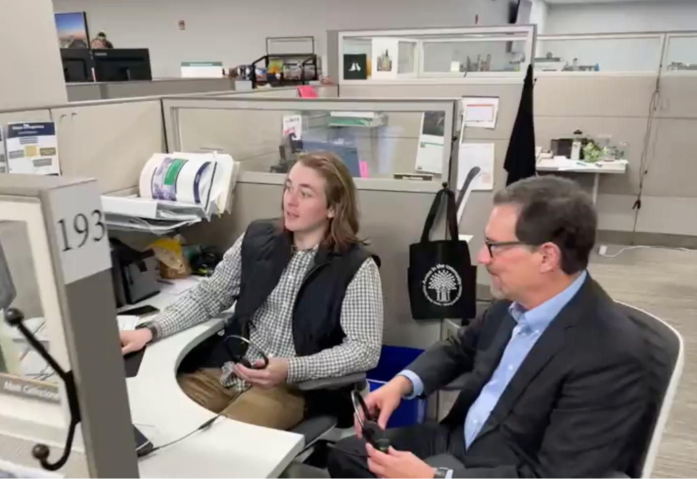 Employee being coached on AI Employee being coached on AI